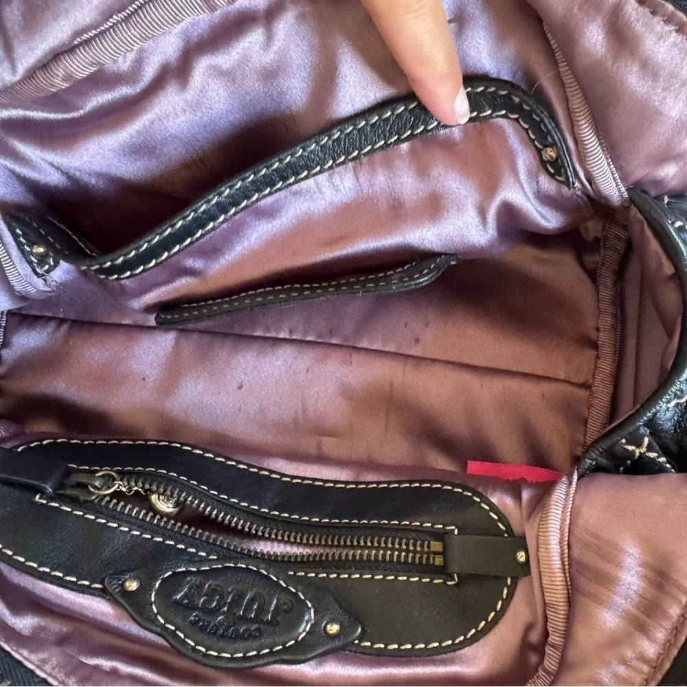 JUICY COUTURE Y2K Quilted Lamb Leather Bowler Bag - Picture 5 of 9